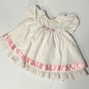 Vintage Rose Cottage Eyelet Rosette Dress